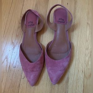 Jeffrey Campbell Purple suede sling back kitten heels